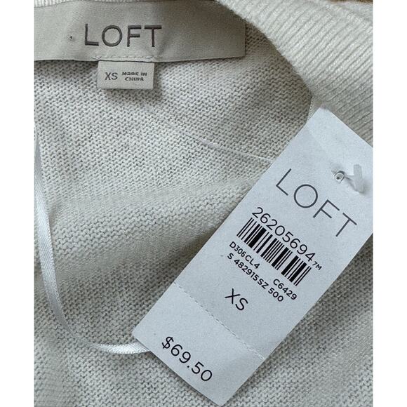 Loft Sweater Open Cardigan Women’s Size XS Draped Striped Wool Blend NEW - Picture 6 of 7